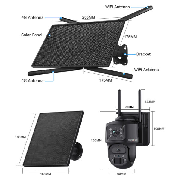 Solarni 4G Ruter + WiFi Kamera Kit Sectec ST-SRK04-B - Slika 6